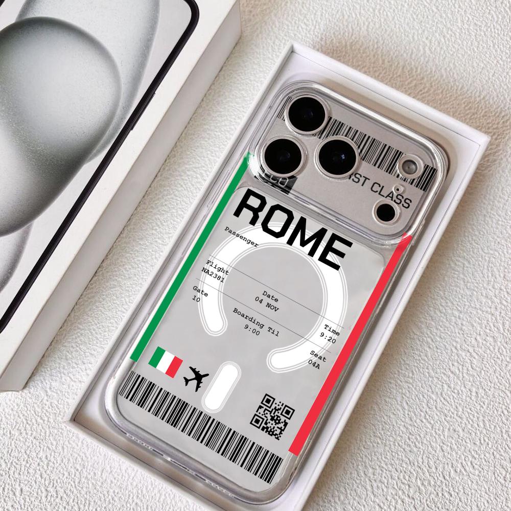 Travel Accessories Iphone - Plane travel ticket italy Phone Case