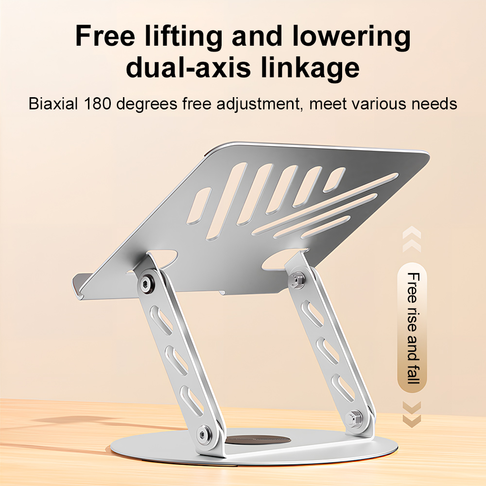 Travel Journal Accessories - 360° Rotating Laptop Stand Adjustable Foldable