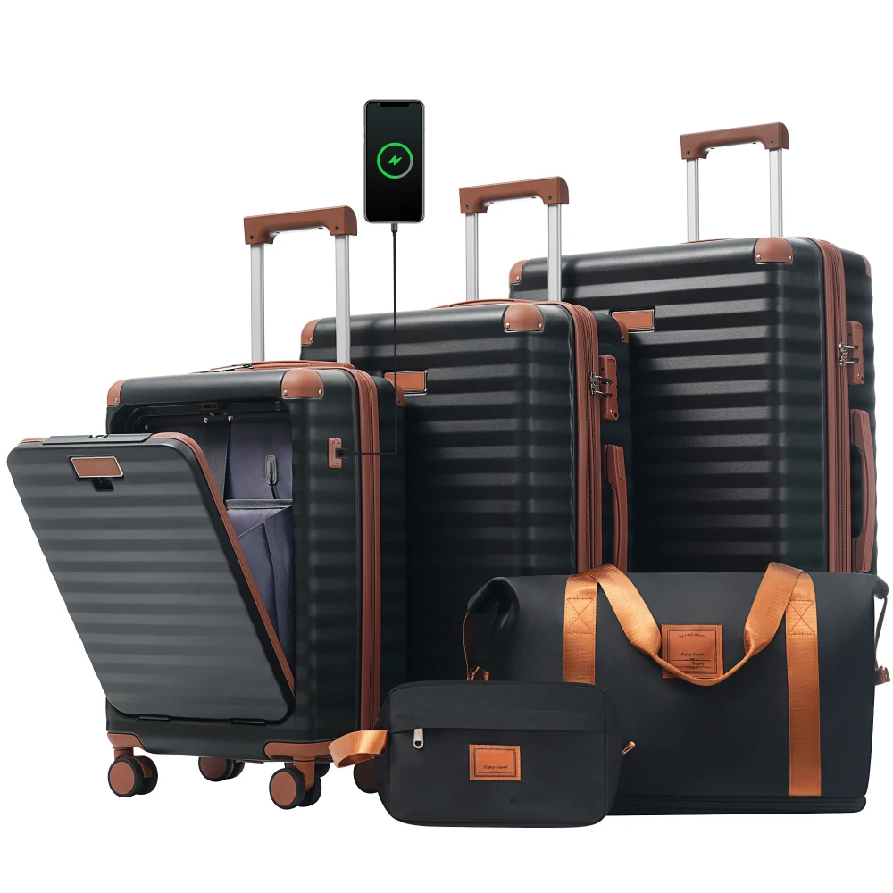 Toiletry Bag Tsa - Luggage Sets 5 Piece with Front