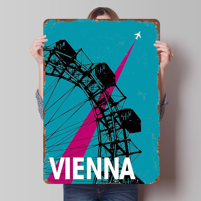 Travel Accessories For Europe - Vienna Travel With Ferris Wheel Tinplate