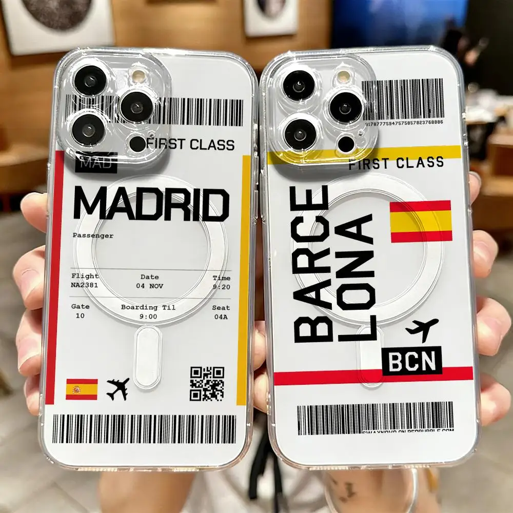 Travel Accessories Iphone - Travel Plane Ticket Spain Phone Case