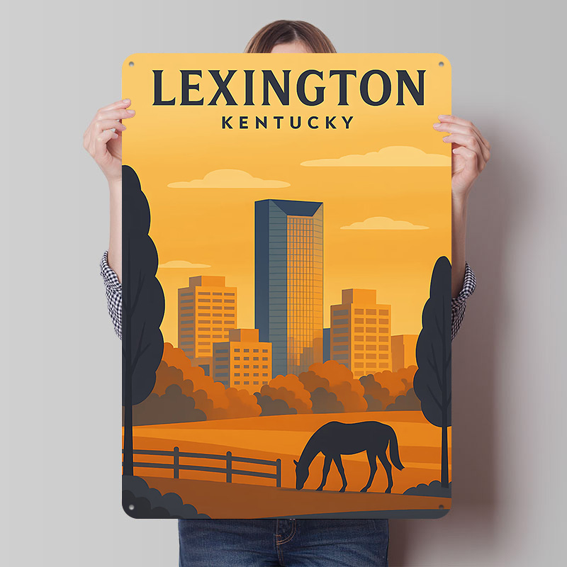 Travel Accessories For Europe - Lexington Kentucky Travel Metal Poster Custom