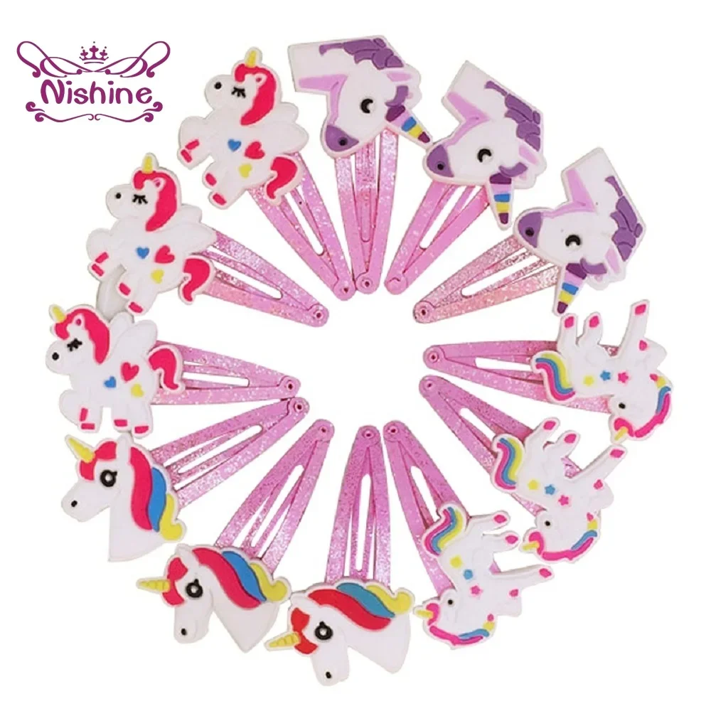 Travel Accessories For 1 Year Old - Nishine 10pcs/lot Unicorn Hair Clips Cartoon