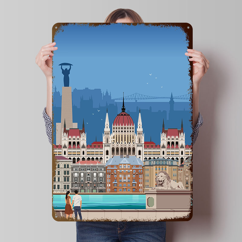 Budapest Travel Print Tinplate - Travel Accessories For Europe 评论和价格