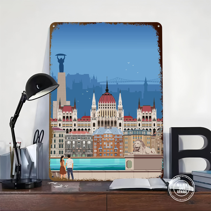 Budapest Travel Print Tinplate - Travel Accessories For Europe 评论和价格