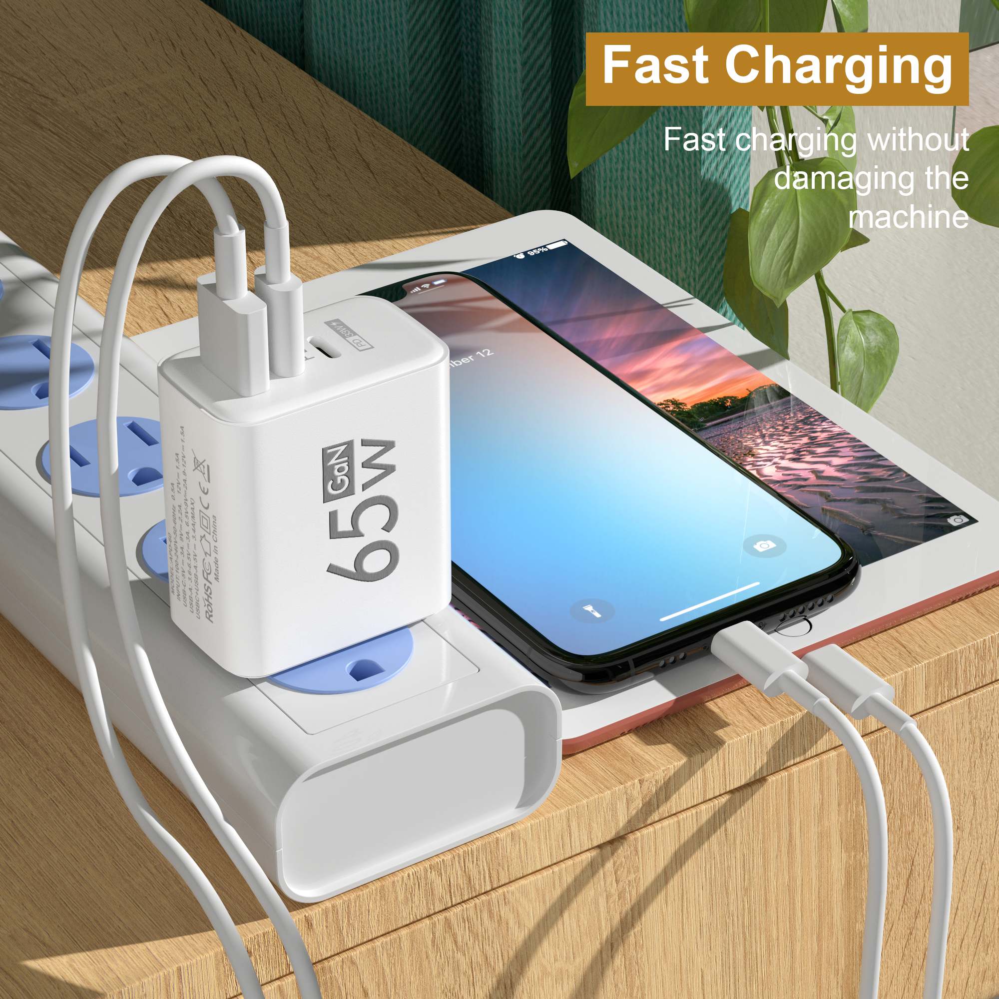 65W GaN USB C Wall Charger 3-P - Travel Accessories Iphone 评论和价格