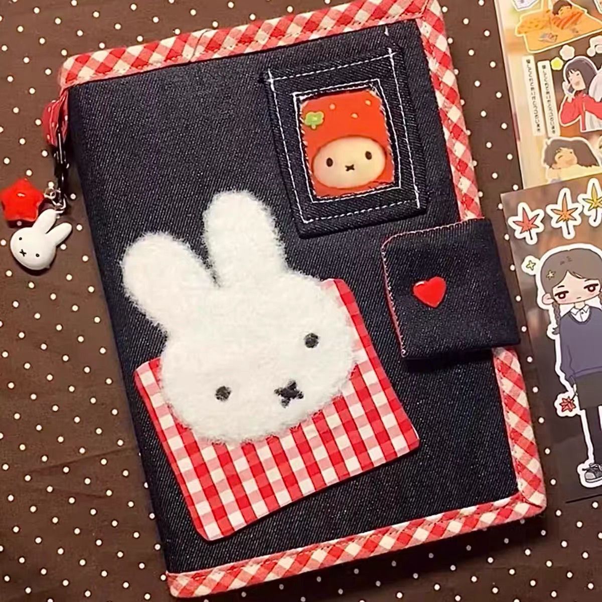 A6 Cute Miffy Rabbit Denim Loo - Travel Journal Accessories 评论和价格
