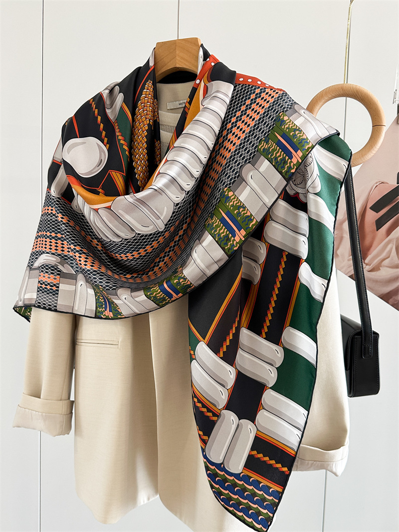 Saddle Print Silk Scarf Luxury - Travel Accessories Neck 评论和价格