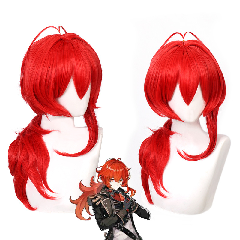 Genshin Impact Diluc Cosplay W - Travel Accessories For Men 评论和价格