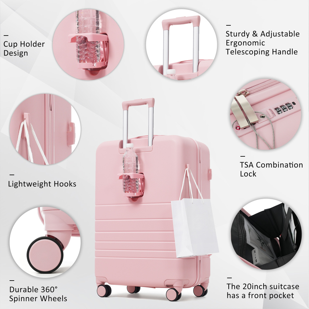 4-Piece Luggage Set with USB C - Toiletry Bag Tsa 评论和价格