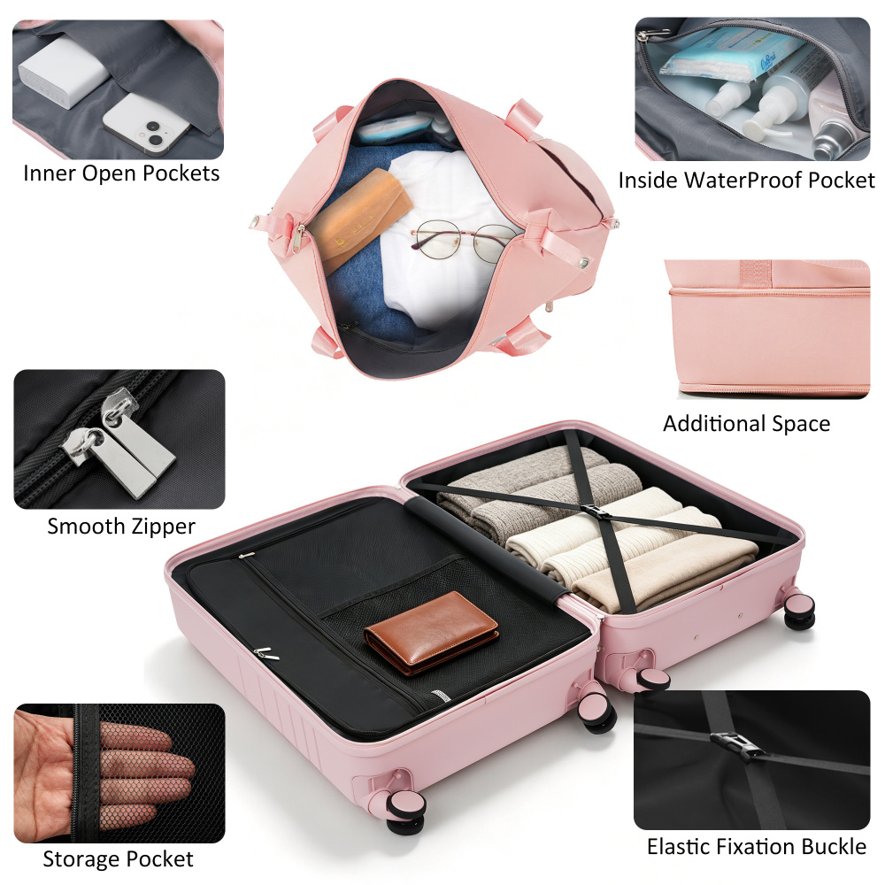 4-Piece Luggage Set with USB C - Toiletry Bag Tsa 评论和价格