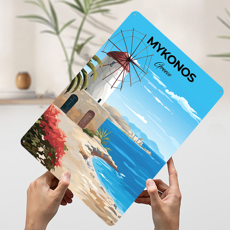 Mykonos Greece Travel Poster C - Travel Accessories Greece 评论和价格