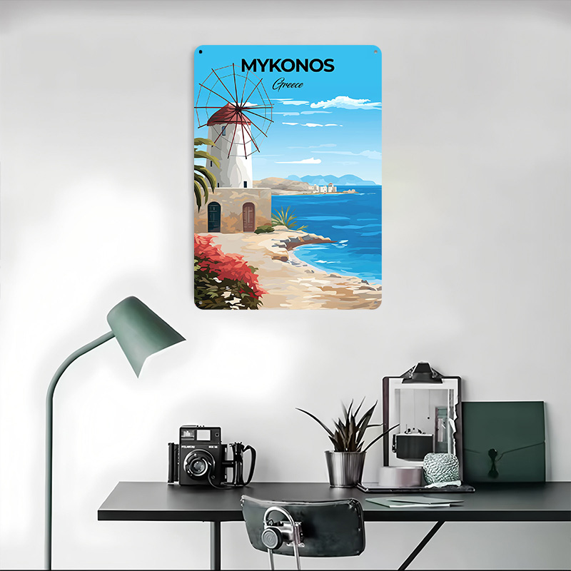 Mykonos Greece Travel Poster C - Travel Accessories Greece 评论和价格