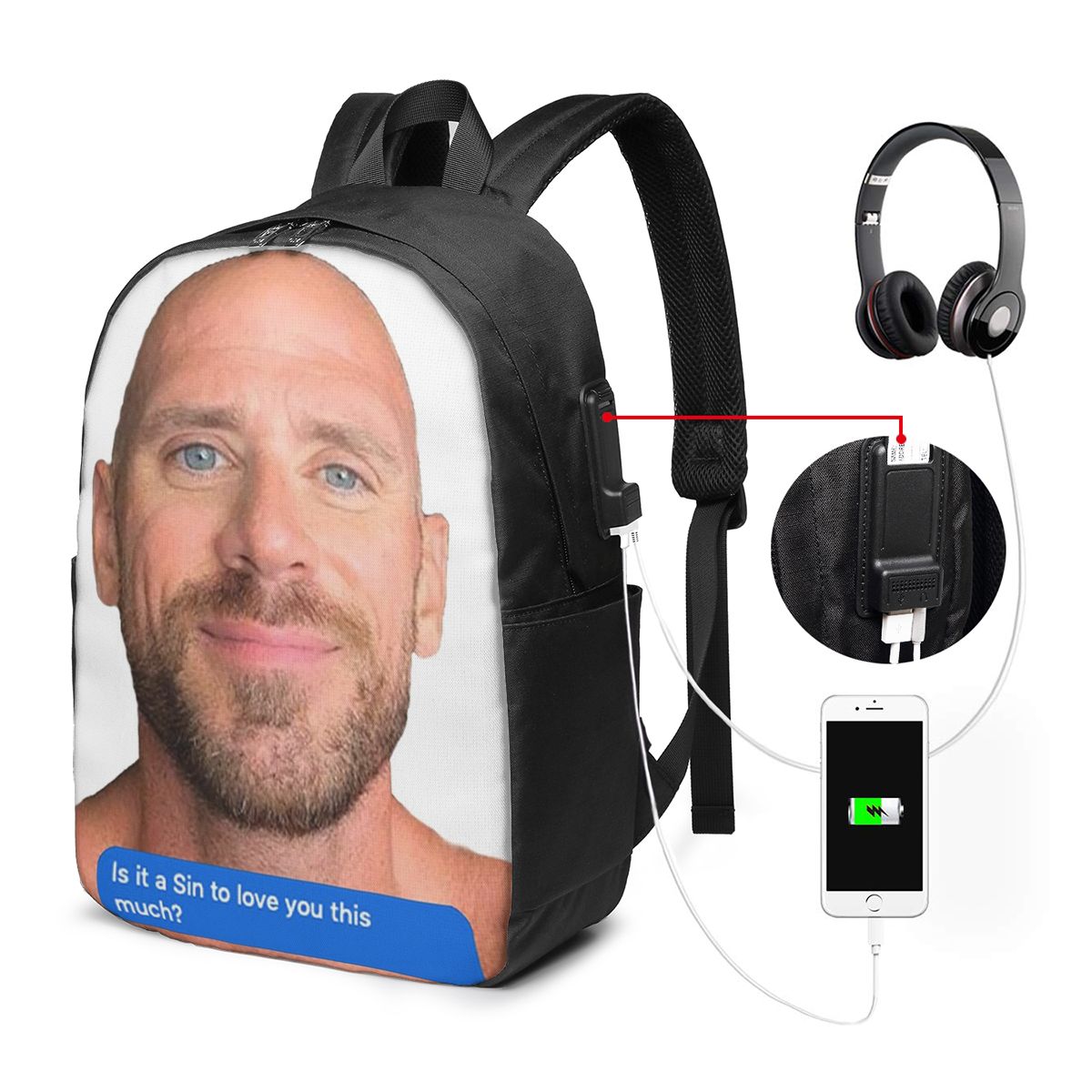 Johnny Sins Flirty Text Bubble - Travel Accessories For Men 评论和价格