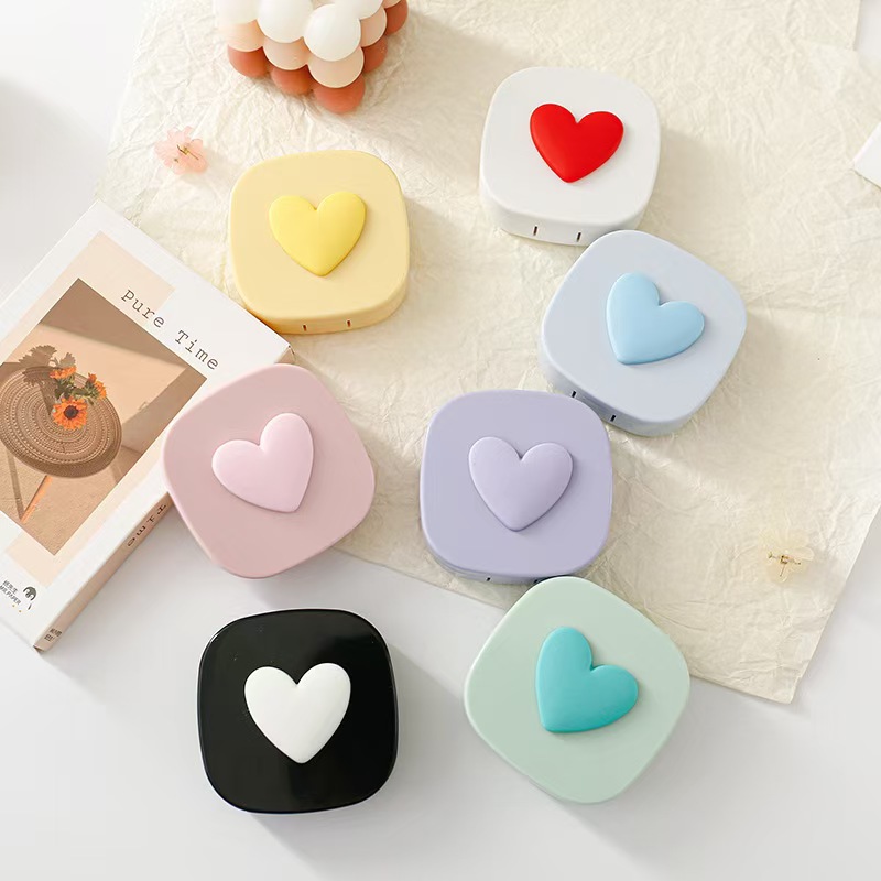 Heart Contact Lens Case with M - Travel Video Accessories 评论和价格