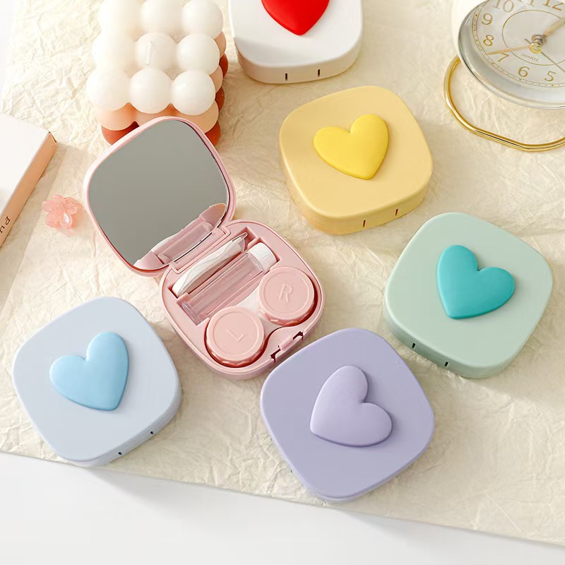 Heart Contact Lens Case with M - Travel Video Accessories 评论和价格