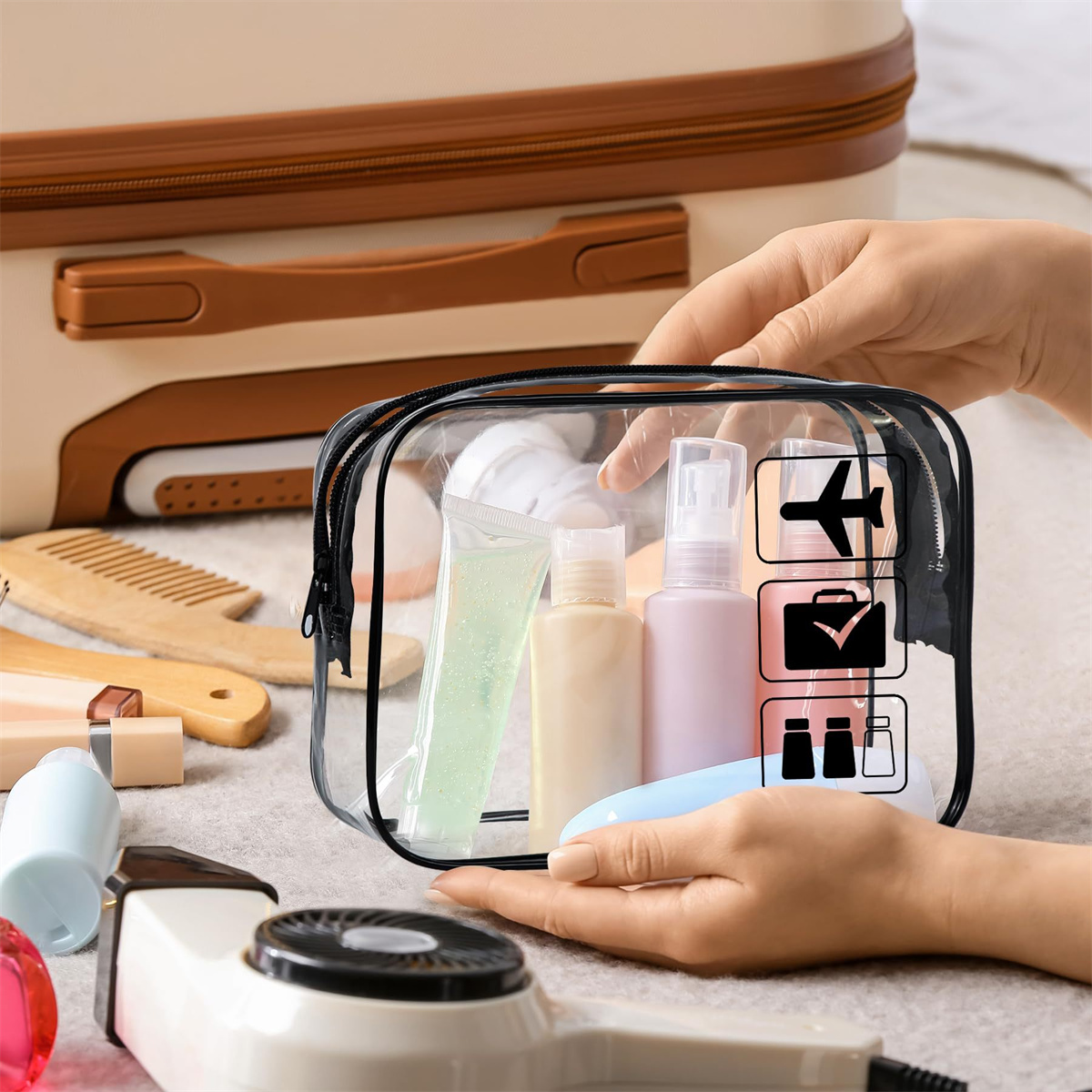 1pc Clear Toiletry TSA Approve - Toiletry Bag Tsa 评论和价格