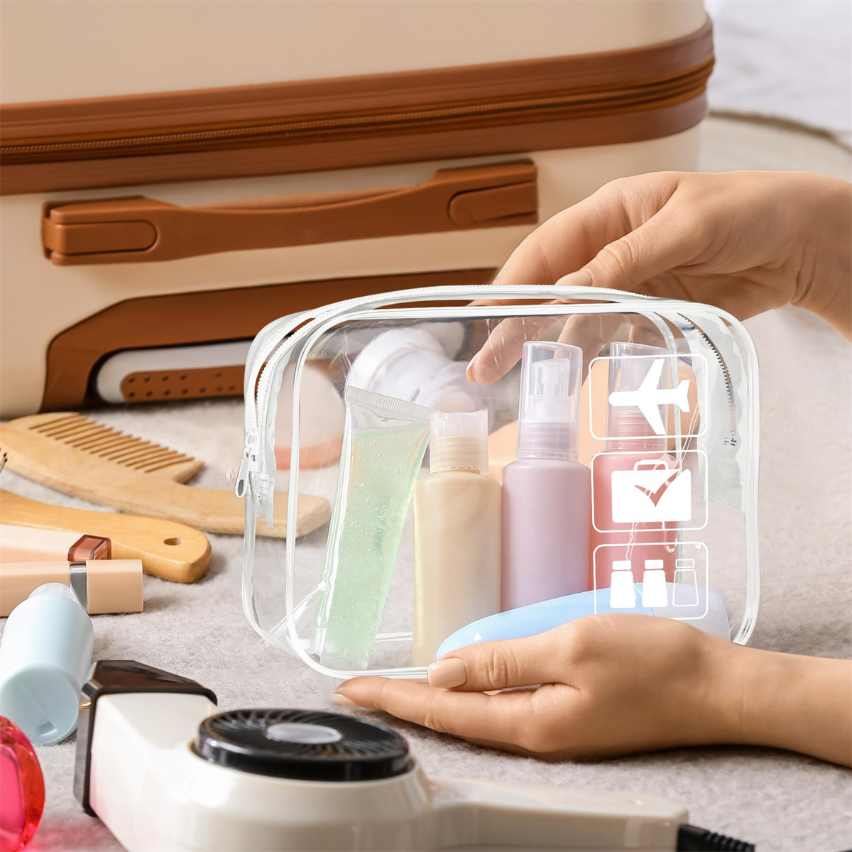 1pc Clear Toiletry TSA Approve - Toiletry Bag Tsa 评论和价格