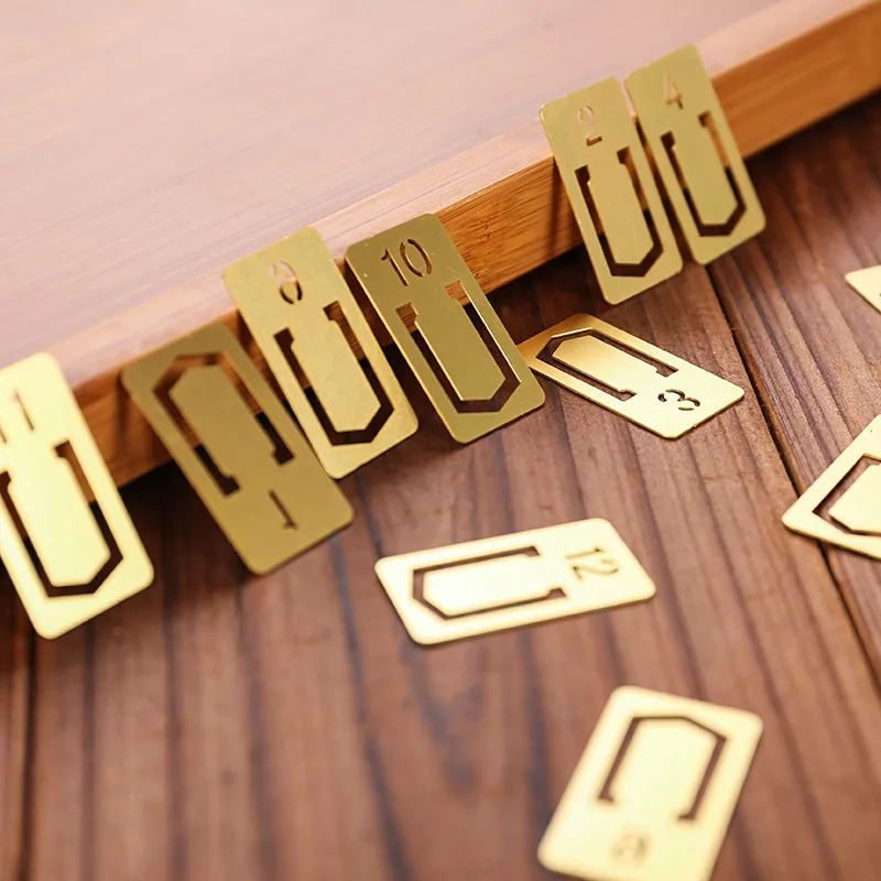 12pcs Copper Bookmark Retro Br - Travel Journal Accessories 评论和价格
