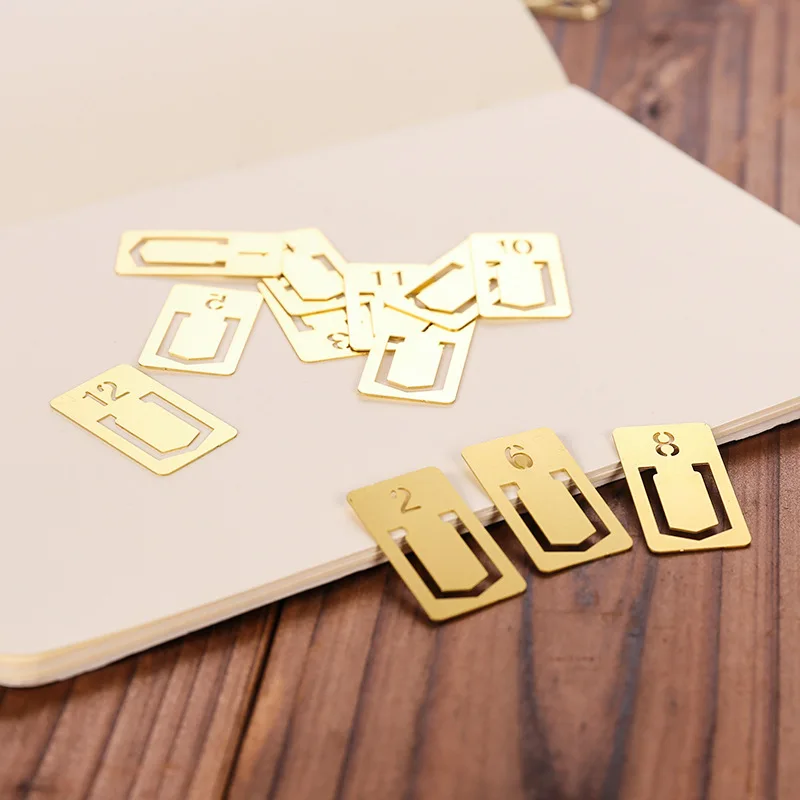 12pcs Copper Bookmark Retro Br - Travel Journal Accessories 评论和价格