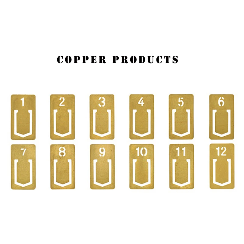 12pcs Copper Bookmark Retro Br - Travel Journal Accessories 评论和价格