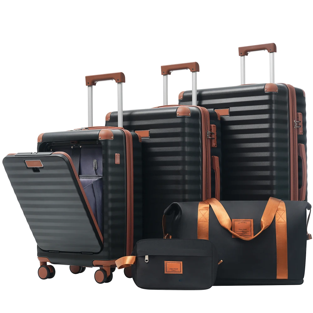 Luggage Sets 5 Piece with Fron - Toiletry Bag Tsa 评论和价格