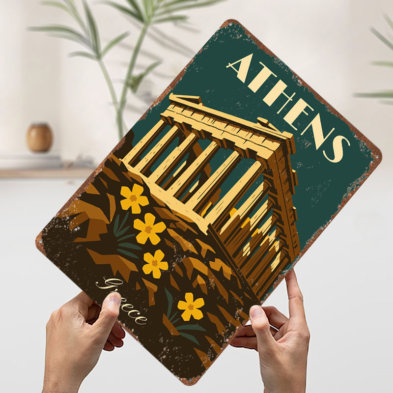 Athens Greece Retro Travel Met - Travel Accessories Greece 评论和价格
