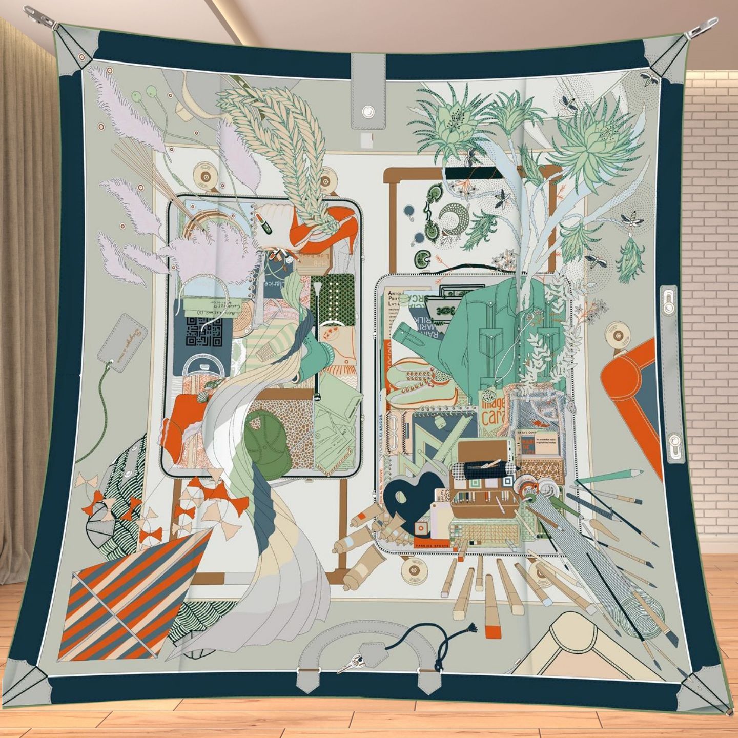 90cm Twill Silk Like Square Sc - Travel Accessories Neck 评论和价格