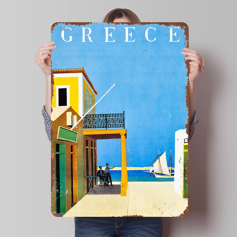 Greece Travel Metal Poster Cus - Travel Accessories Greece 评论和价格