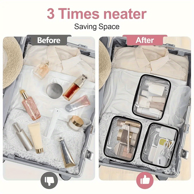 1PC Clear Makeup Bag Travel To - Toiletry Bag Tsa 评论和价格