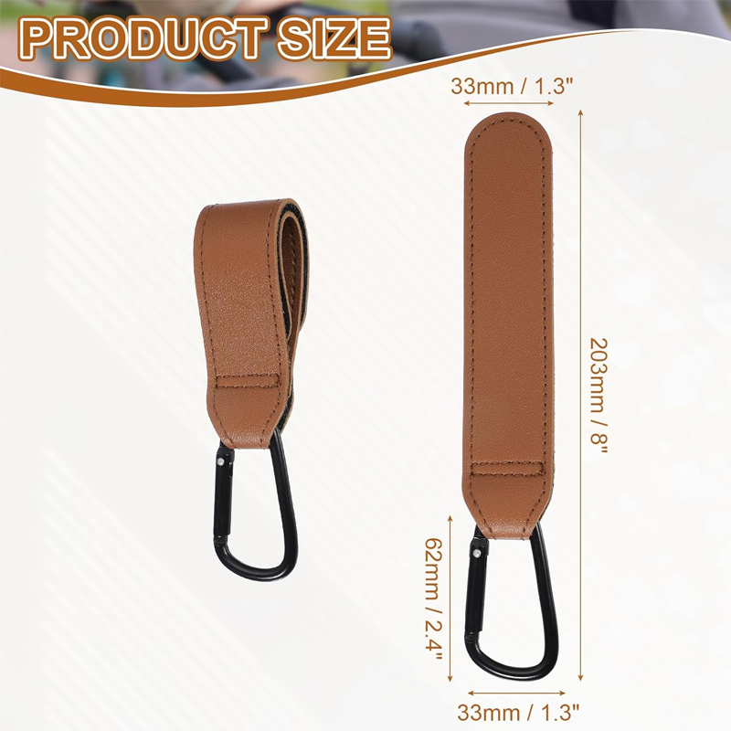 2Pcs Leather Cart Hooks Baby S - Travel Accessories For 1 Year Old 评论和价格