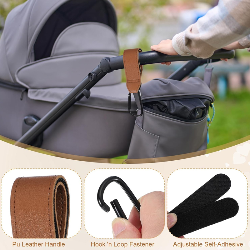 2Pcs Leather Cart Hooks Baby S - Travel Accessories For 1 Year Old 评论和价格