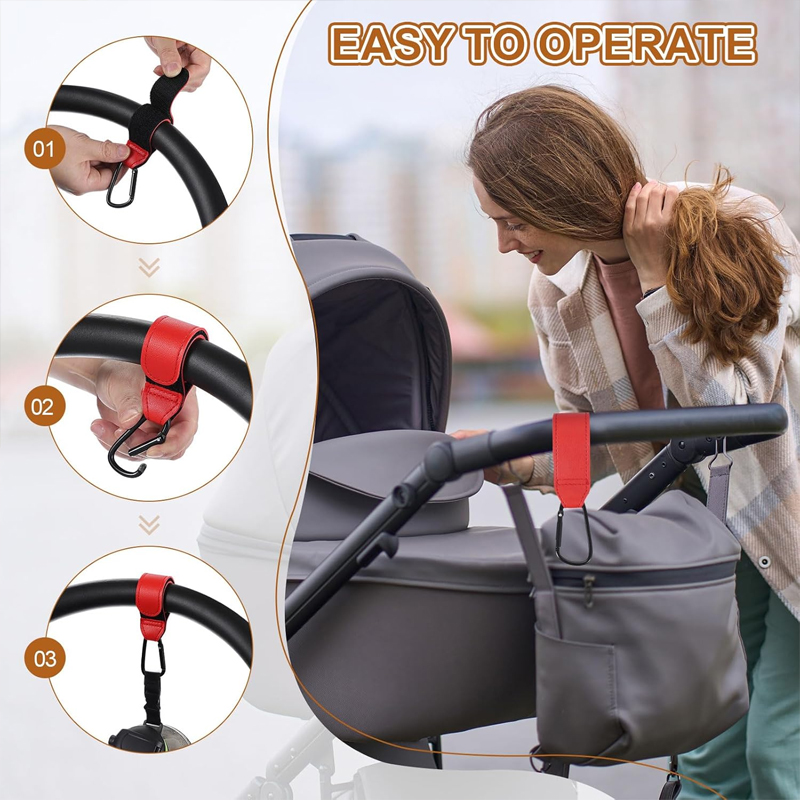 2Pcs Leather Cart Hooks Baby S - Travel Accessories For 1 Year Old 评论和价格