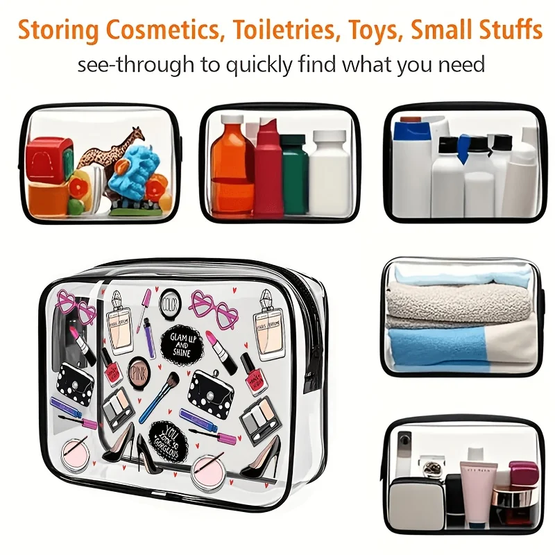 1pc Clear Makeup Bag Transpare - Toiletry Bag Tsa 评论和价格