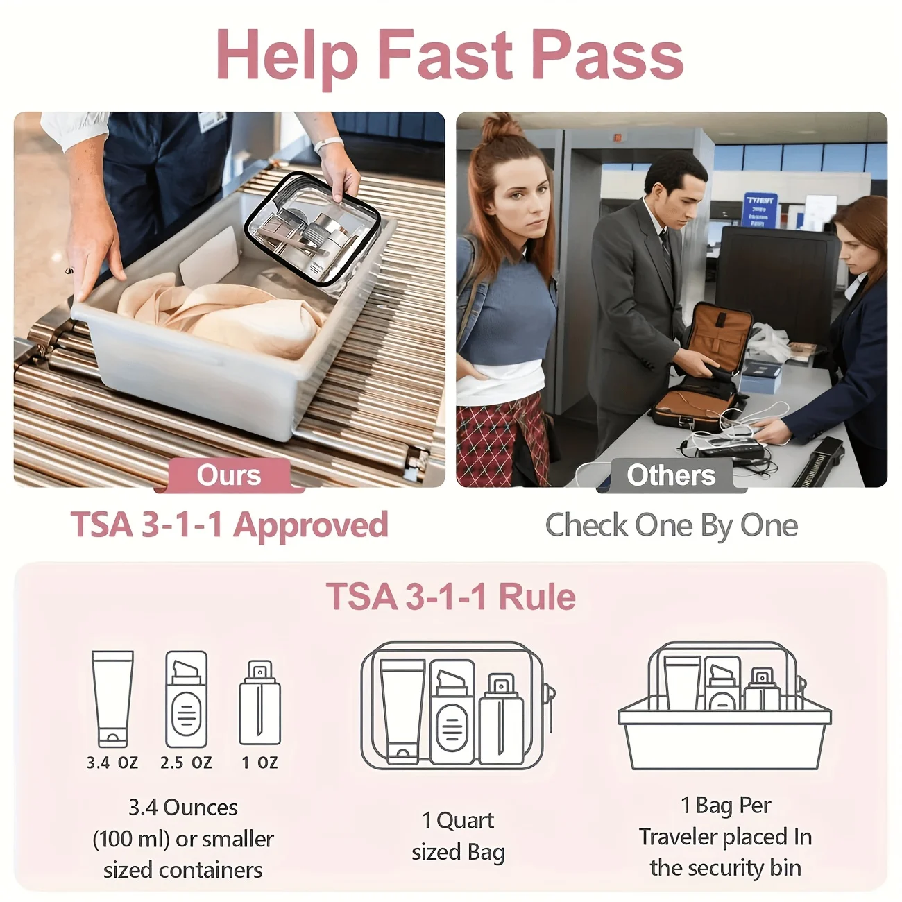 1pc Clear Makeup Bag Transpare - Toiletry Bag Tsa 评论和价格