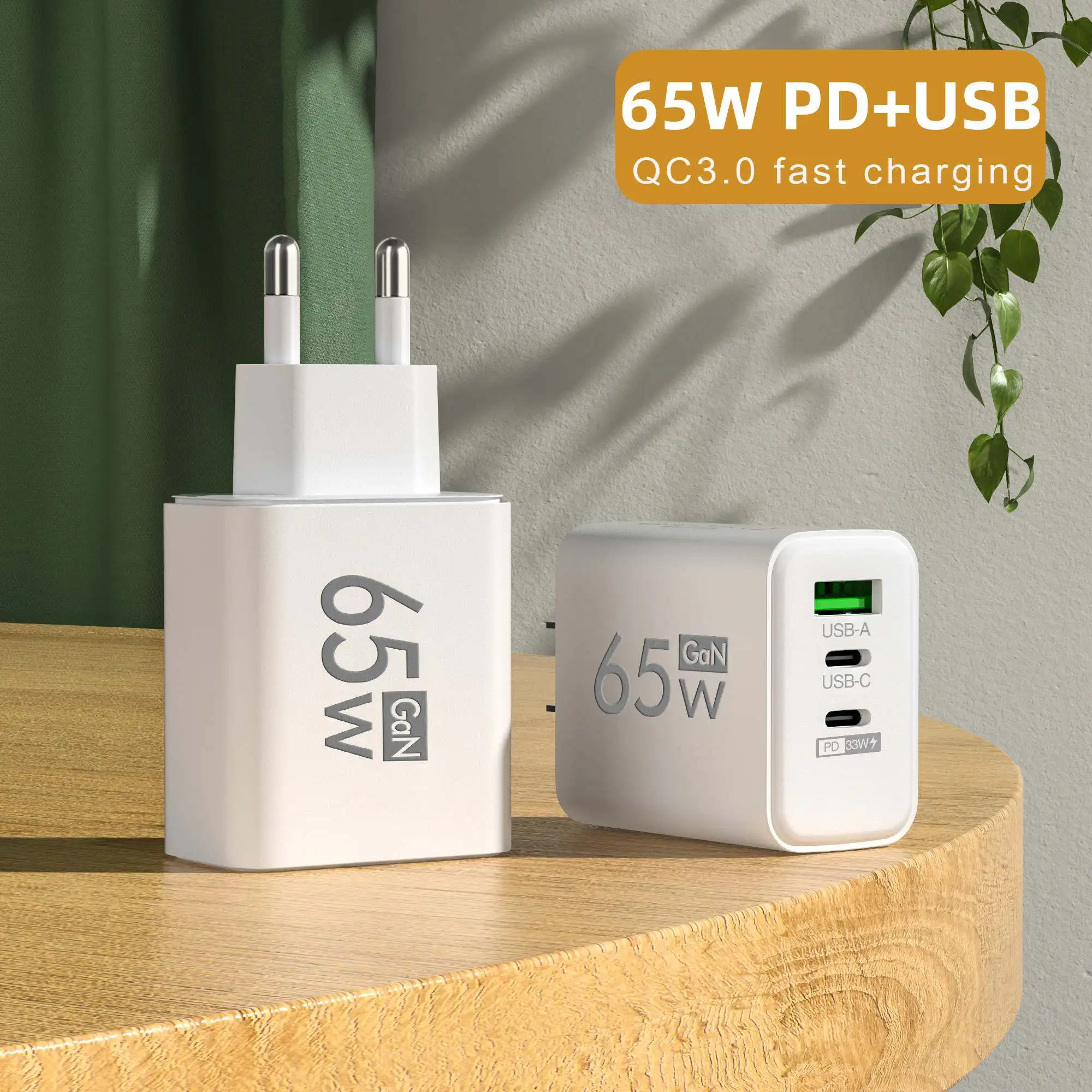 Foldable 65W GaN 3‑Port USB‑C  - Travel Accessories Iphone 评论和价格