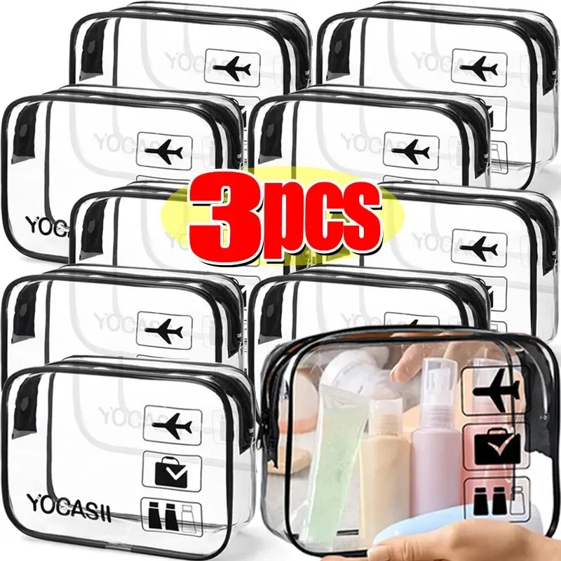 1/3pcs Transparent Zipper Make - Toiletry Bag Tsa 评论和价格