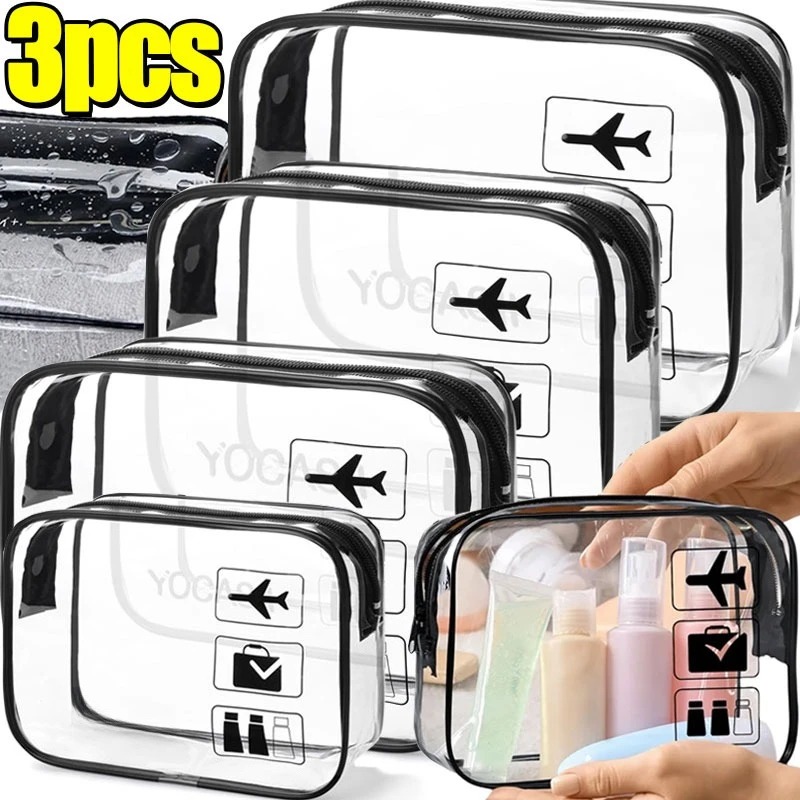 1/3pcs Transparent Zipper Make - Toiletry Bag Tsa 评论和价格