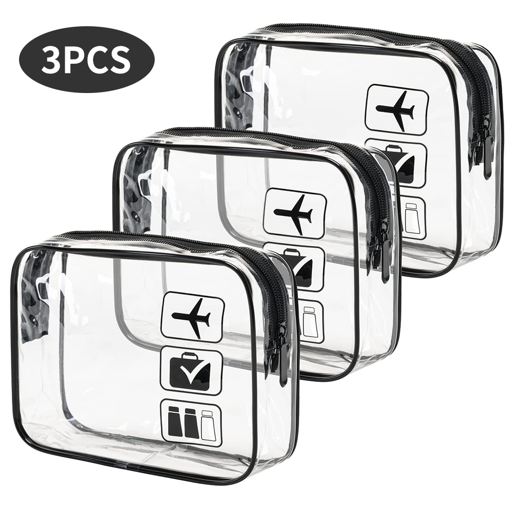 Cosmetic Pouch 3 Pcs Clear Toi - Toiletry Bag Tsa 评论和价格
