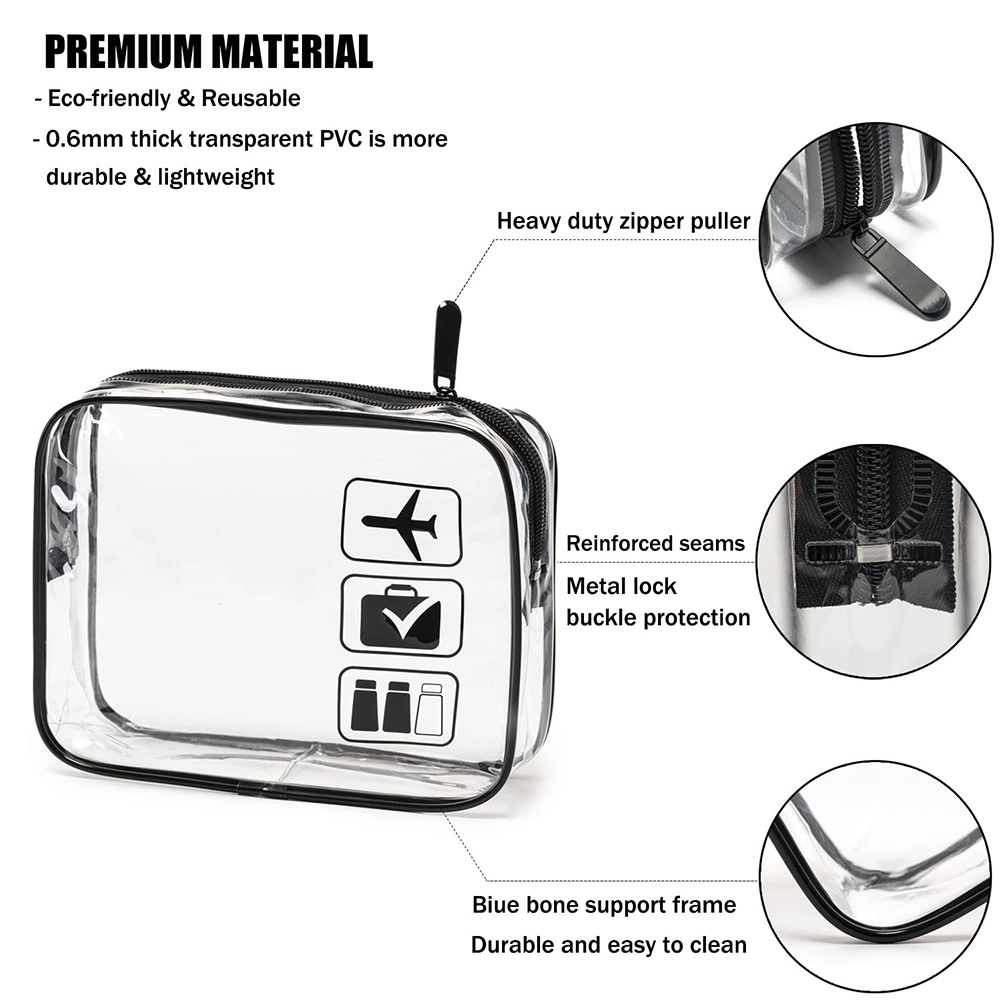 Cosmetic Pouch 3 Pcs Clear Toi - Toiletry Bag Tsa 评论和价格